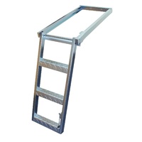 Triple step retractable vehicle ladder zinc plated