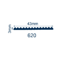 RE620 Fluted strip 43mm x 3mm