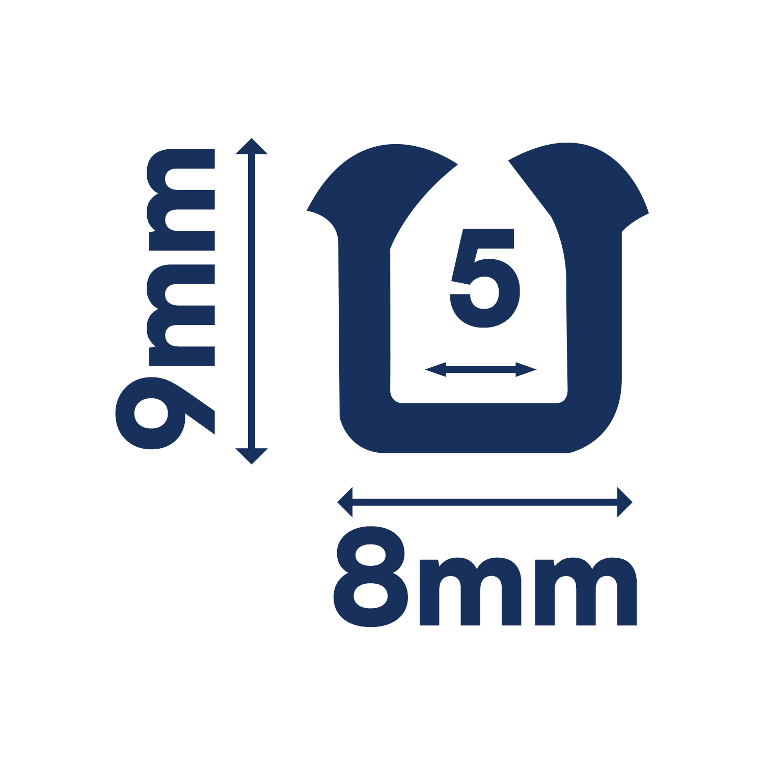 838 Channel Rubber Extrusion 9mm x 8mm
