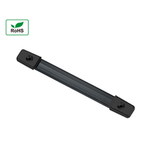 AS-E-170145B-S Black Pull PVC Strap Handle- Metal Insert 145mm