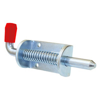 Medium zinc plated spring bolt BH 839 red knob