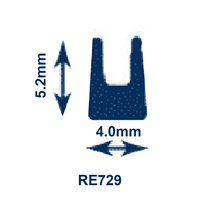 RE729 Channel Rubber 4mm x 5.2mm