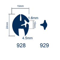 RE928/929 Windscreen Rubber 4.5mm Glass x 1.6 Wall Kit